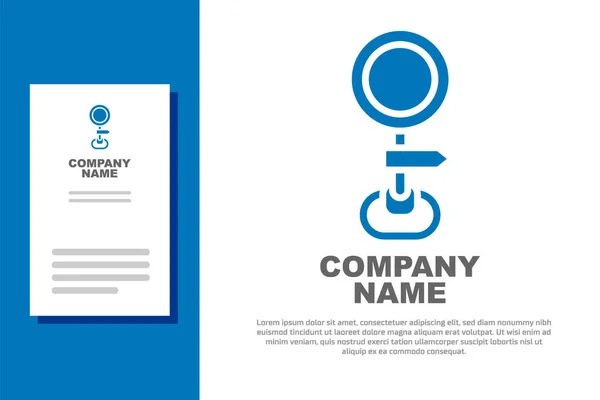 Blaues Verkehrszeichen Wegweiser Symbol Isoliert Auf Weißem Hintergrund Zeigersymbol Abgelegenes — Stockvektor