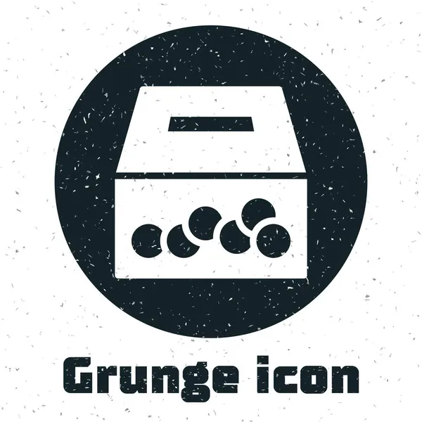 Grunge Icône Donation Charité Isolée Sur Fond Blanc Faites Don — Image vectorielle