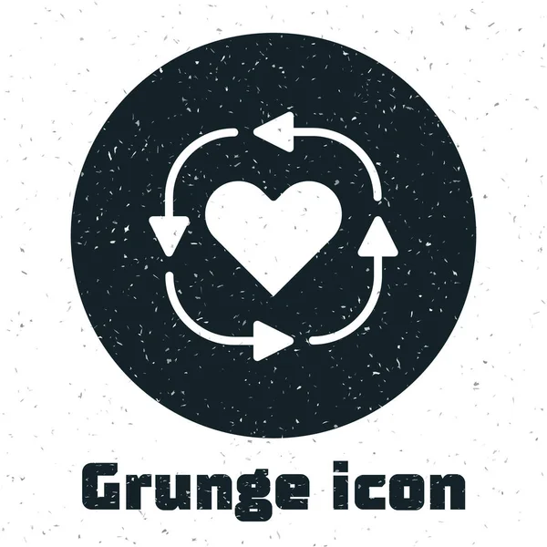 Icono Grunge Volunteer Aislado Sobre Fondo Blanco Dibujo Vintage Monocromo — Archivo Imágenes Vectoriales