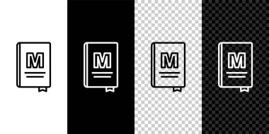 Siyah beyaz, şeffaf arkaplan üzerinde izole edilmiş restoran menüsü simgesini ayarlayın. Vektör