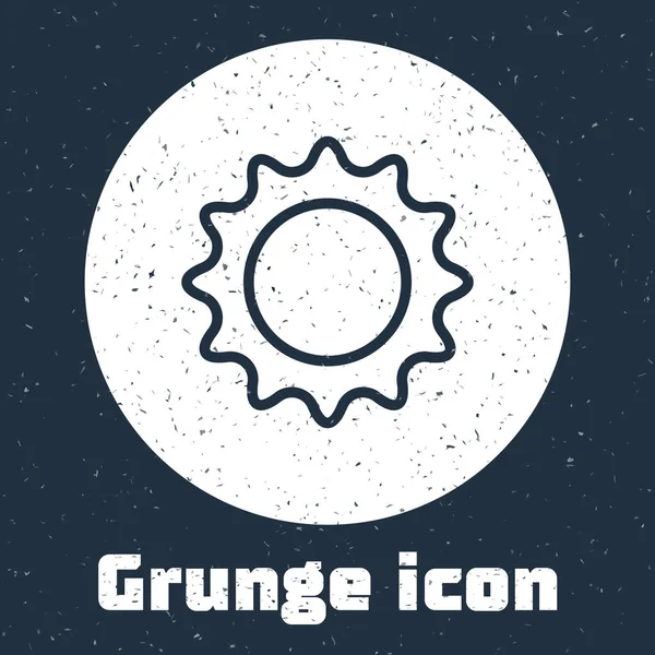 Grunge Line Sun Icon Isoliert Auf Grauem Hintergrund Sommer Symbol — Stockvektor