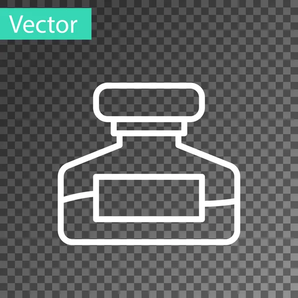 Weiße Linie Flaschensymbol Isoliert Auf Transparentem Hintergrund Kalligrafie Zubehör Für — Stockvektor