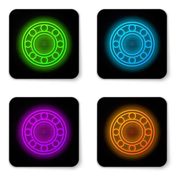 Glowing Neon Line Bicycle Ball Bearing Icon Isolated White Background — Stock Vector