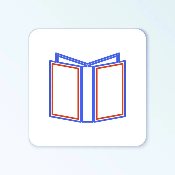 Linie Buch-Symbol auf weißem Hintergrund isoliert öffnen. Buntes Rahmenkonzept. Vektor — Stockvektor
