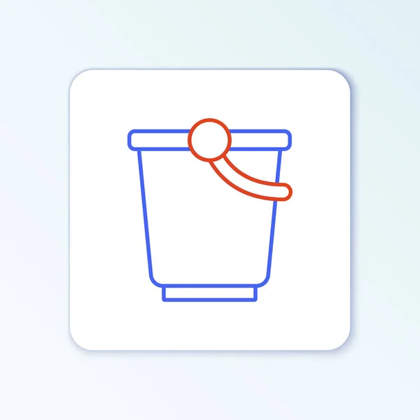 Line Bucket icono aislado sobre fondo blanco. Concepto de esquema colorido. Vector — Vector de stock