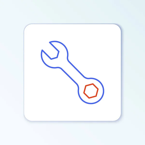 Line Wrench spanner icon isolated on white background. Colorful outline concept. Vector — Stock Vector