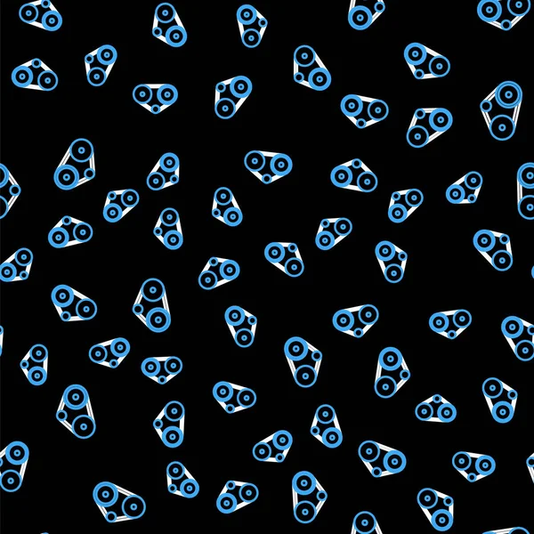 Çizgi Zaman Kayışı kipi simgesi siyah arkaplanda izole edilmiş kusursuz desen. Vektör