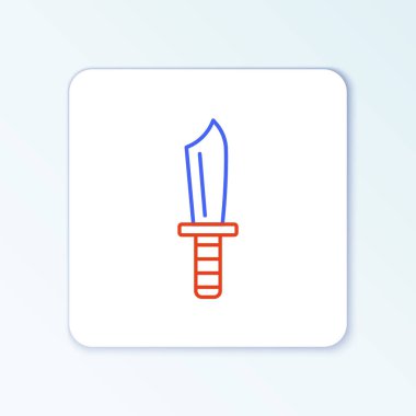 Beyaz arka planda izole edilmiş askeri bıçak ikonu. Renkli taslak konsepti. Vektör