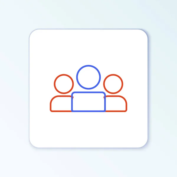 Satır Kullanıcıları grup simgesi beyaz arkaplanda izole edildi. Bir grup insan ikonu. İş simgesi - kullanıcı profili simgesi. Renkli taslak konsepti. Vektör — Stok Vektör