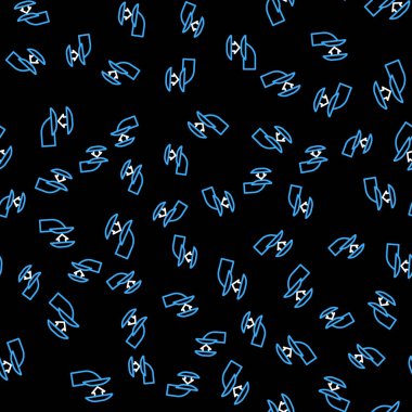 Manikür simgesi için sahte tırnak dizisi siyah arkaplanda izole edilmiş kusursuz desen. Tırnak eklentisi için vernik renk paleti. Yapay tırnaklar. Vektör