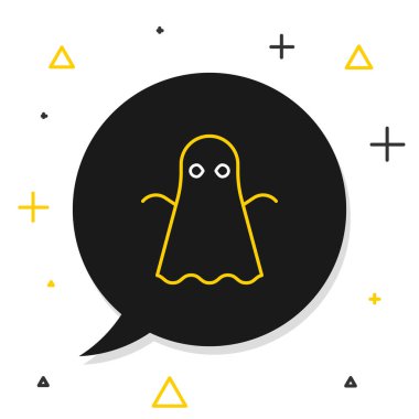 Hat Hayalet simgesi beyaz arkaplanda izole edildi. Mutlu Cadılar Bayramı Partisi. Renkli taslak konsepti. Vektör