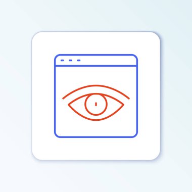 Satır Tarayıcı takma isimle pencere simgesi beyaz arkaplanda izole edildi. Renkli taslak konsepti. Vektör