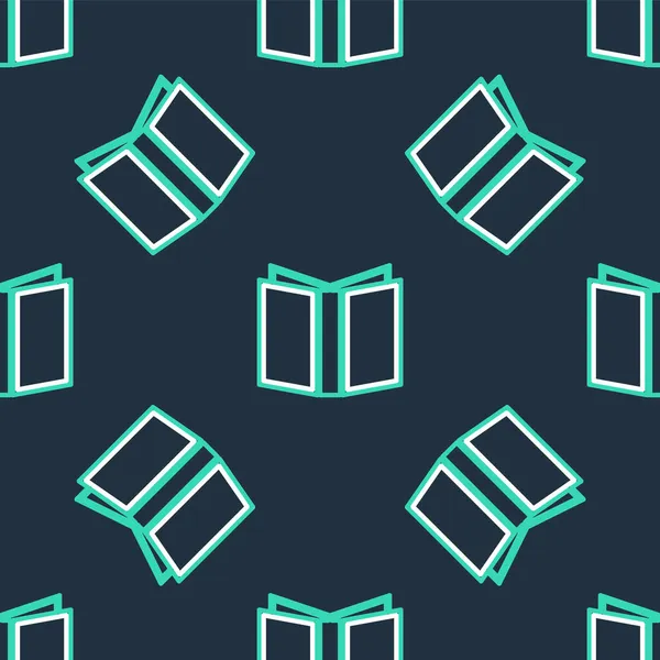 Satır Açık kitap simgesi siyah arkaplanda izole edilmiş kusursuz desen. Vektör