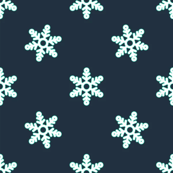 Line Snowflake Icoon Geïsoleerd Naadloos Patroon Zwarte Achtergrond Vector — Stockvector