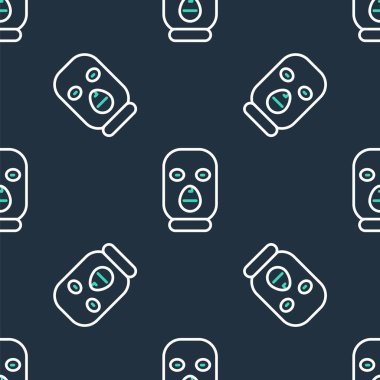 Çizgi Hırsızı maskesi simgesi siyah arkaplanda izole edilmiş. Haydut maskesi, suçlu adam. Vektör