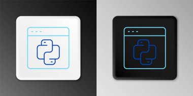 Python satır programlama dili simgesi gri arkaplanda izole edildi. Tarayıcıdaki Python kodlama dili imzası. Cihaz, programlama, geliştirme konsepti. Renkli taslak konsepti. Vektör