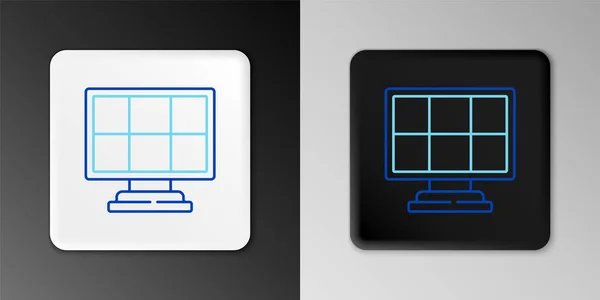 Line Solar Energy Panel Symbol isoliert auf grauem Hintergrund. Buntes Rahmenkonzept. Vektor — Stockvektor