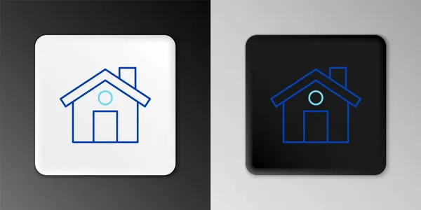 Icono de Line House aislado sobre fondo gris. Símbolo casero. Concepto de esquema colorido. Vector — Archivo Imágenes Vectoriales