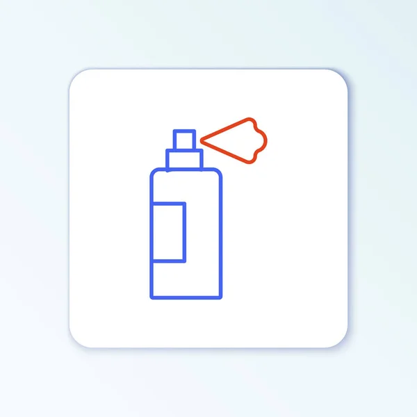 Line Pet šampon ikona izolované na bílém pozadí. Zvířecí pečovatelská značka. Symbol čištění psů. Barevný koncept. Vektor — Stockový vektor