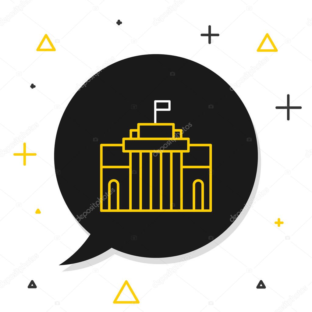 Line Prado museum icon isolated on white background. Madrid, Spain. Colorful outline concept. Vector
