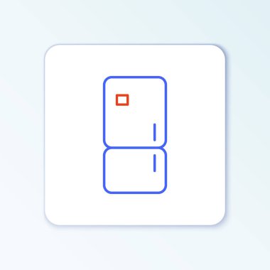 Buzdolabı simgesi beyaz arkaplanda izole edildi. Buzdolabı buzdolabı. Ev aletleri ve aletler. Renkli taslak konsepti. Vektör