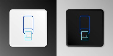 USB satır flash disk simgesi gri arkaplanda izole edildi. Renkli taslak konsepti. Vektör