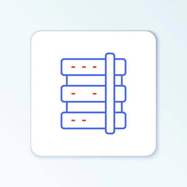 Server di linea, dati, icona Web Hosting isolato su sfondo bianco. Concetto di contorno colorato. Vettore — Vettoriale Stock