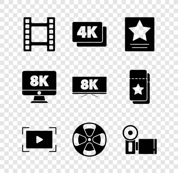 Set Play Video Ultra Hollywood Walk Fame Star Vidéo Lecture — Image vectorielle