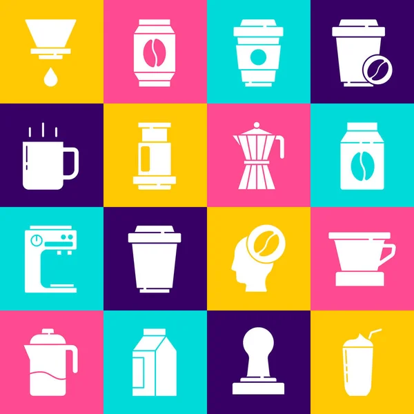 Set Milkshake V60 Pembuat Kopi Biji Bag Cangkir Kopi Untuk Grafik Vektor