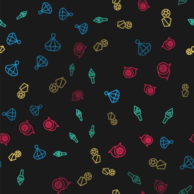 Hat paraşütü, meşale alevi, askeri ödül madalyası ve barış. Vektör