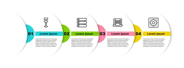 Définir Algorithme Ligne Serveur Données Réseau Neuronal Interface Api Ordinateur — Image vectorielle