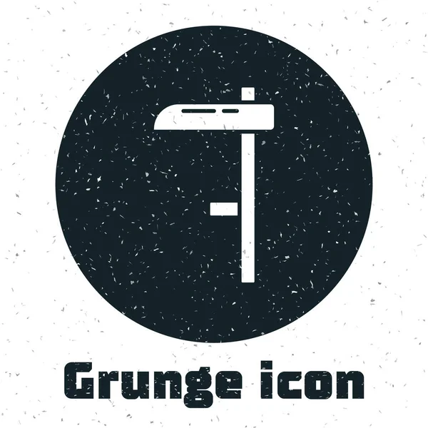 Grunge Scythe Ícone Isolado Fundo Branco Desenho Vintage Monocromático Vetor — Vetor de Stock