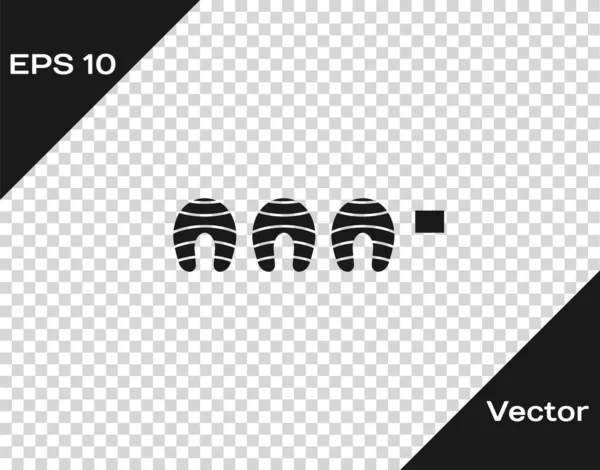 Ícone Bife Peixe Grelhado Preto Isolado Fundo Transparente Vetor — Vetor de Stock