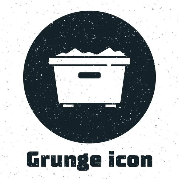 Grunge Trash Can Icon Isolated White Background Garbage Bin Sign — Stock Vector