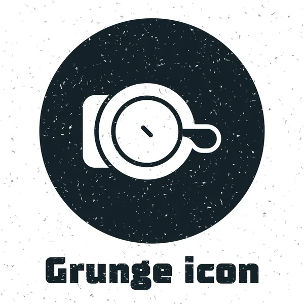 Grunge Bicycle Campana Icono Aislado Sobre Fondo Blanco Dibujo Vintage — Vector de stock