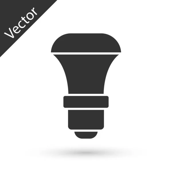 Grey Led Light Bulb Icon Isolated White Background Economical Led — Stock Vector