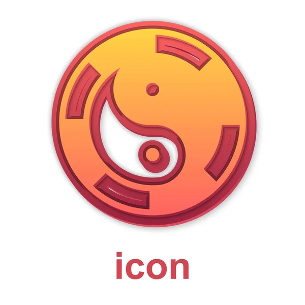 Gold Yin Yang Symbol Harmony Balance Icon Isolated White Background — Stock Vector