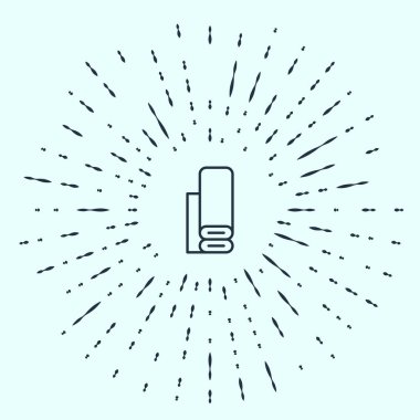 Siyah çizgi Hint kumaş ikonu gri arka planda izole edilmiş. Yuvarlan, paspas, halı, halı, halı ya da kağıt rulo ikonu. Soyut çember rastgele noktalar. Vektör.