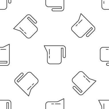 Gri çizgi kahve demliği ikonu beyaz arka planda pürüzsüz desen izole etti. Vektör.