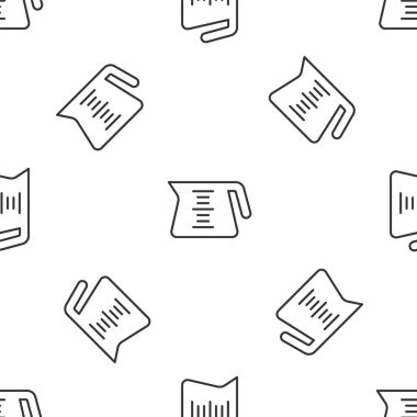 Gri çizgi kahve demliği ikonu beyaz arka planda pürüzsüz desen izole etti. Vektör.