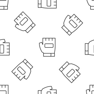 Gri çizgi eldivenleri beyaz arka planda izole edilmiş kusursuz desen. Olağanüstü bir spor. Spor malzemeleri. Vektör.