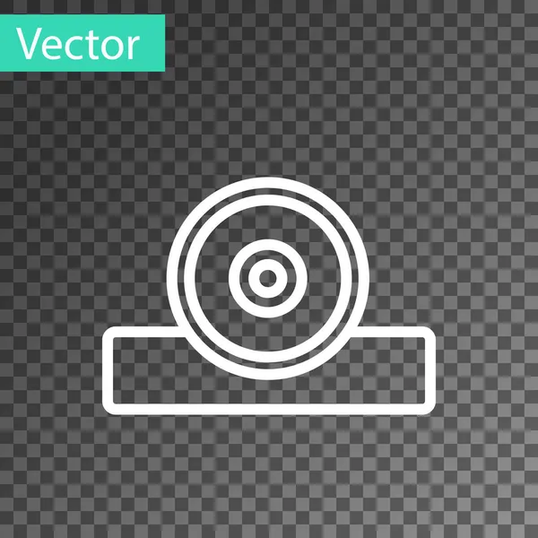 Weiße Linie Otolaryngologischer Kopf Reflektor Symbol Isoliert Auf Transparentem Hintergrund — Stockvektor