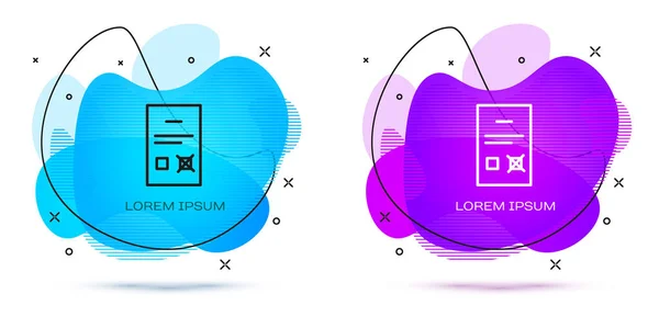 Піктограма Лінії Опитування Документа Ізольовано Білому Тлі Абстрактний Банер Рідкими — стоковий вектор