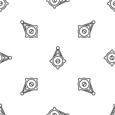 Gri çizgi Kore kağıt fener ikonu beyaz arka planda izole edilmiş pürüzsüz desen. Vektör