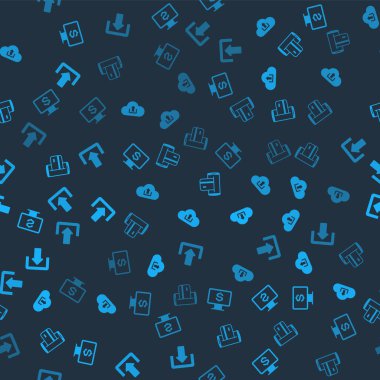 Monitörü dolar, bulut yüklemesi, NFC ödemesi ve kusursuz şablona göre indirin. Vektör