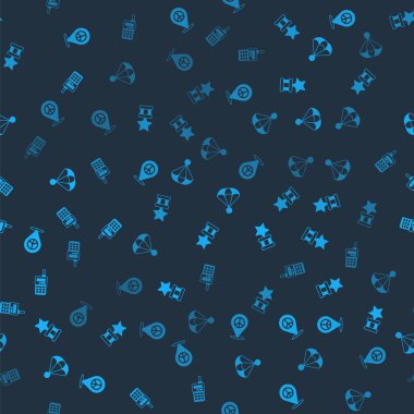 Konum Barışı, Askeri Ödül Madalyası, Paraşüt ve Telsiz 'i kusursuz bir şekilde ayarlayın. Vektör