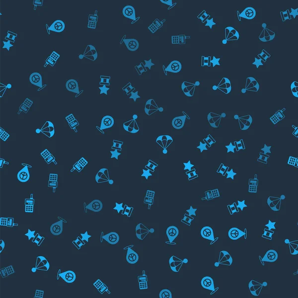 Konum Barışı, Askeri Ödül Madalyası, Paraşüt ve Telsiz 'i kusursuz bir şekilde ayarlayın. Vektör