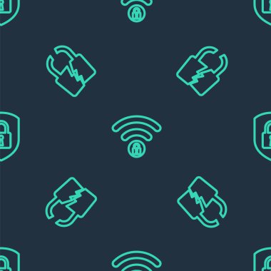 Hat Wifi kilitlendi, kırıldı ya da kırıldı ve Kalkan güvenliği sorunsuz bir şekilde sağlandı. Vektör