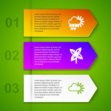 Cloudy 'yi karla, fırıldakla, rüzgarla ve... Ticari bilgi şablonu. Vektör