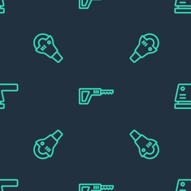 Hat Karşılaştırıcı Testere, Açı Öğütücü ve Elektrikli zımpara makinesini pürüzsüz desene ayarlayın. Vektör